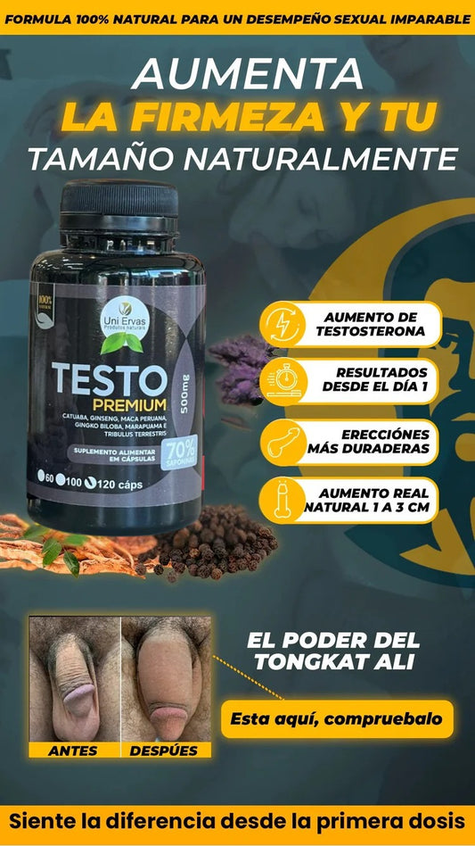 Testo Premium 500mg - DESPERTÁ TU POTENCIA MASCULINA - 60 Capsulas