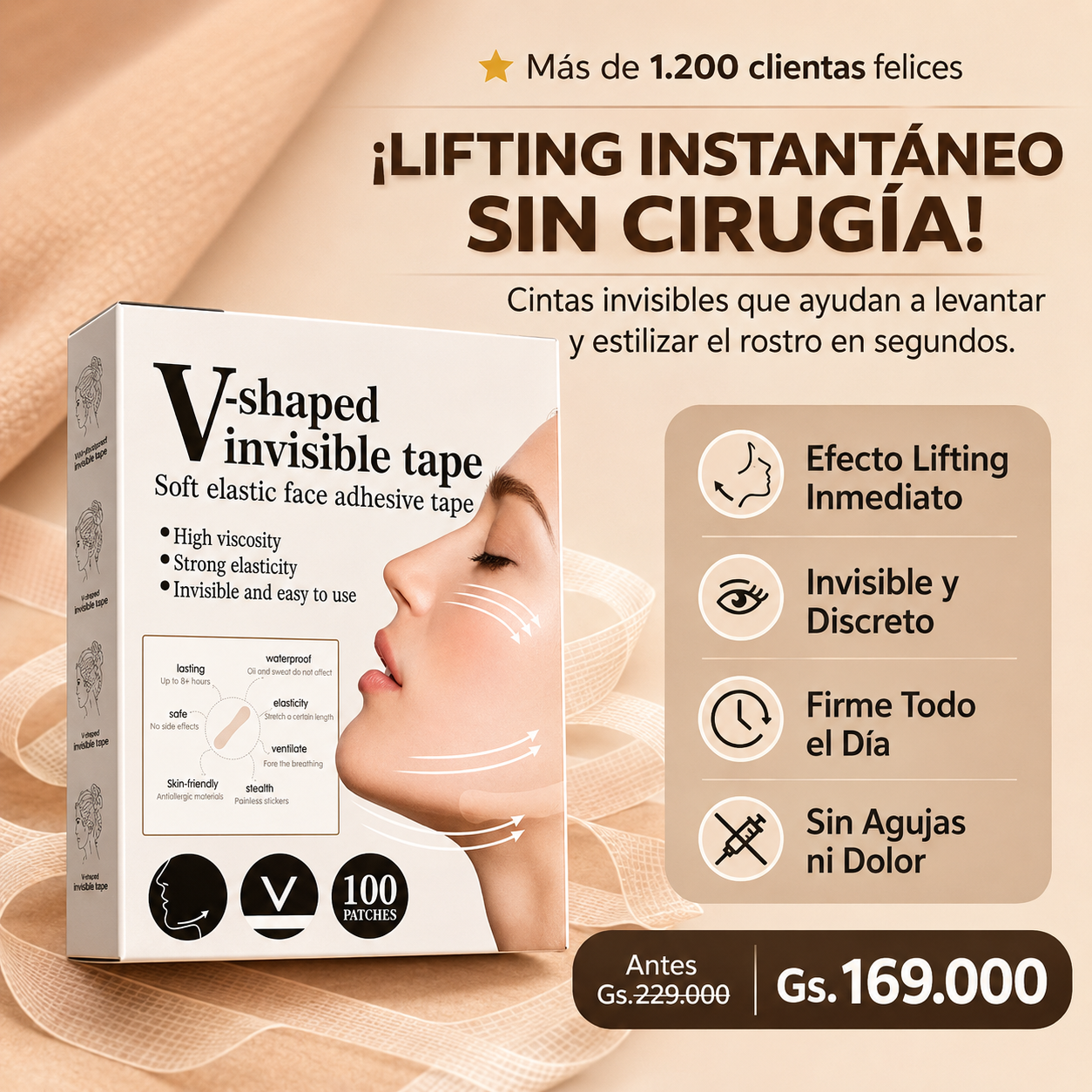 Cinta Efecto Lifting – Rostro más firme al instante